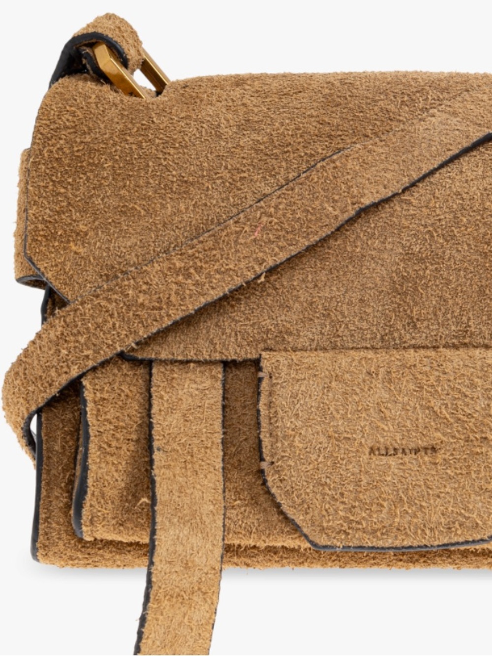 AllSaints Tan Suede 'Ursa' Shoulder Bag - Picture 2 of 10